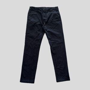Rip Curl Black Straight Fit Cotton Chinos Casual Pants, Mens Size 33